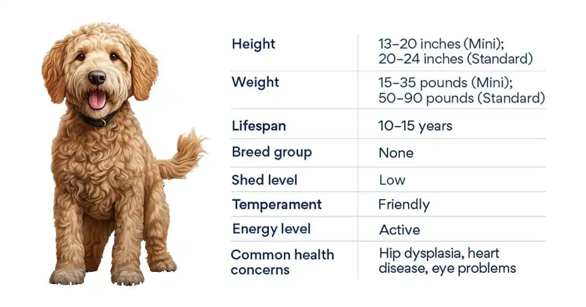 mini Goldendoodle size chart